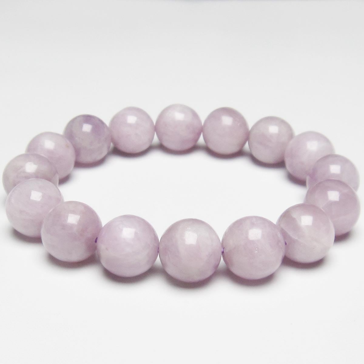 クンツァイト ブレスレット 13mm ミルキークンツァイト 一点物 メール便可 [M便 1/10] 111-19668