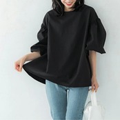 バルーンスリーブ ヒップ丈 チュニック 　全6色　 00076