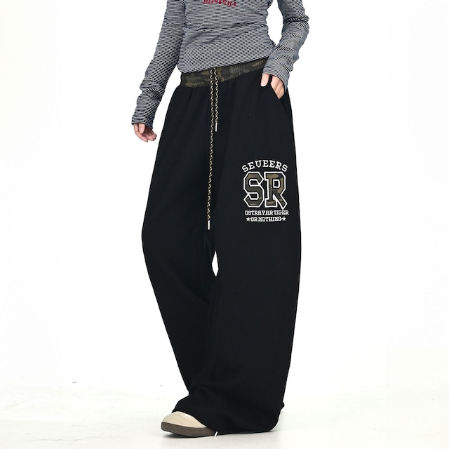 カレッジSRロゴワイドスウェットパンツ 2col R01073