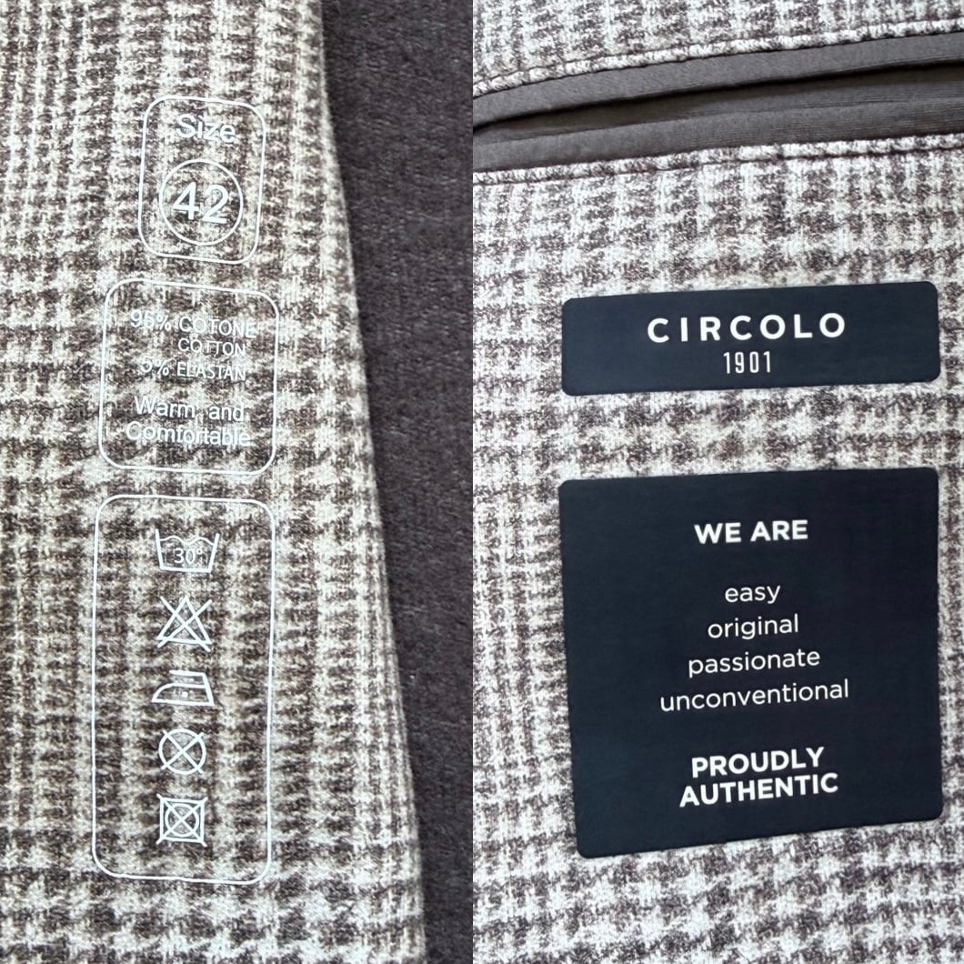 CIRCOLO1901 グレンチェック コットン ジャージージャケット ブラウン