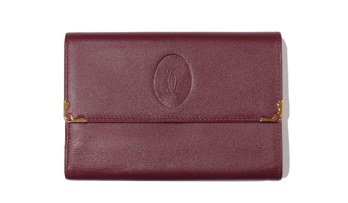 ヴィンテージ Cartier カルティエ マストライン 三つ折り財布 がま口