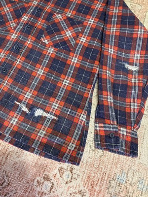 70s / Wrangler / print flannel shirts / repair remake shirts / REMAKE