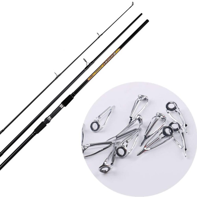 LNJLQW 10点セット 釣り糸 ロッド 釣竿 ラインガイド アイリング トップガイド ロッドガイド ステンレス 釣り竿 穂先 ロッドの修理 交換 5サイズ 1.2mm1.4mm1.6mm1.8mm2.0mm