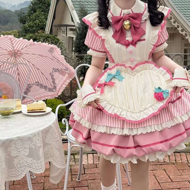 メイド服♡全4カラー ハートエプロンメイド服 kos37☆ | パステル