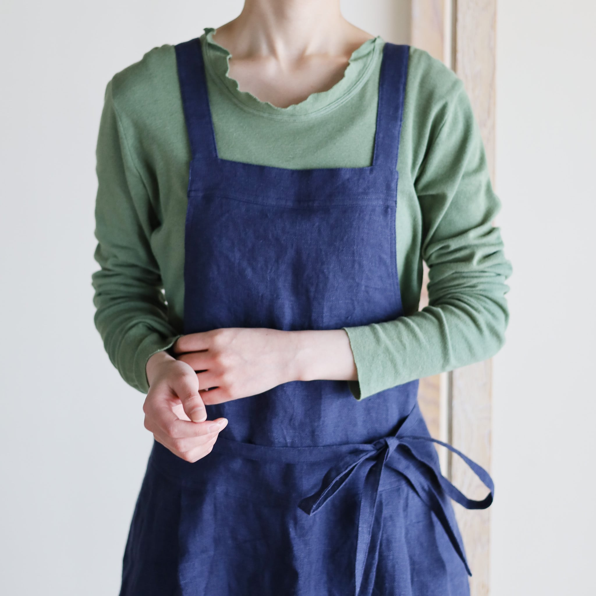 Vlas Blomme - Linen Hemp Canvas タックルーズサロペット - Yellow