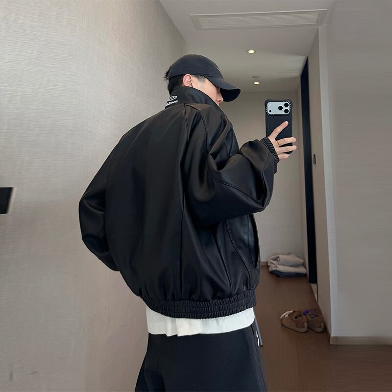 dannyandzeeスタンドカラーレザージャケット | mblueshop