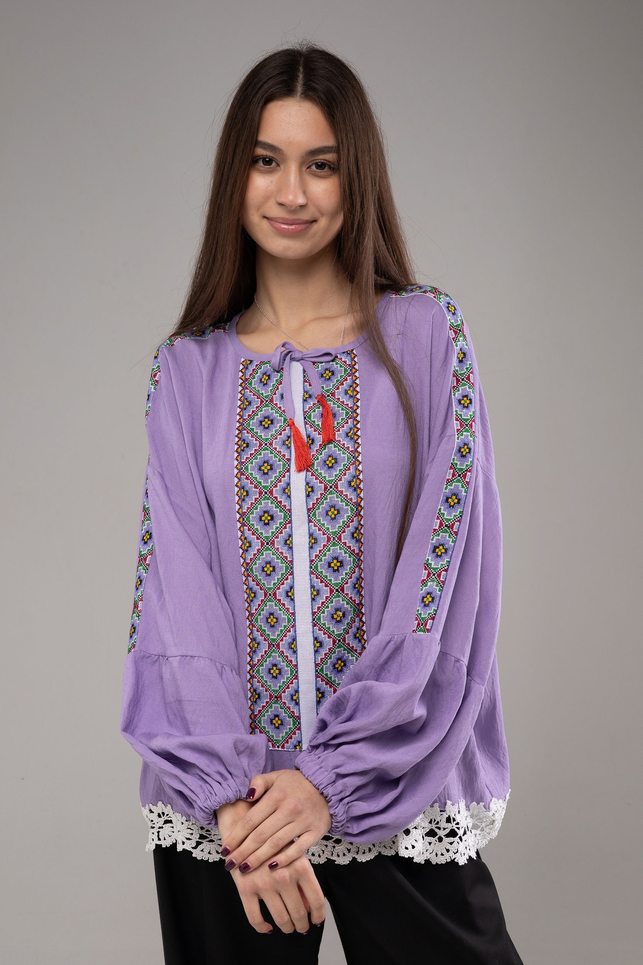 ウクライナ刺繍ヴィシヴァンカ　手刺繍　麻　レディース・フリーサイズ - 14