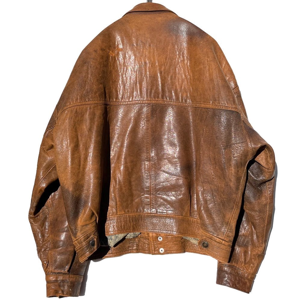 ESPIONAGE] Vintage Drop Shoulder Leather Jacket [1980s] Vintage