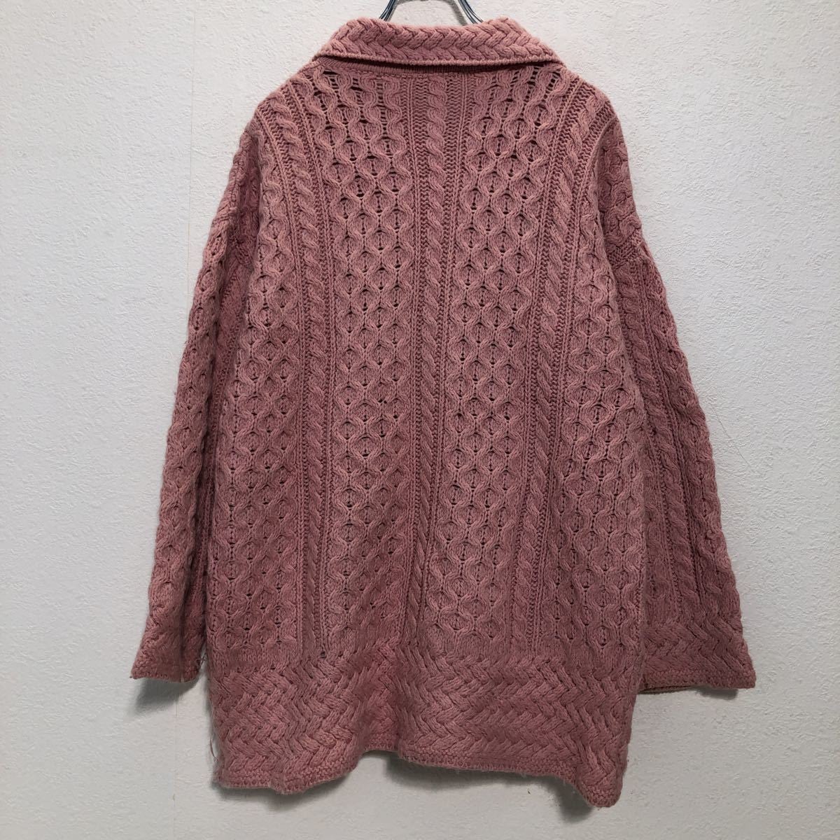 Carraig Donn ウール カーディガン セーター L ピンク キャレイグドン