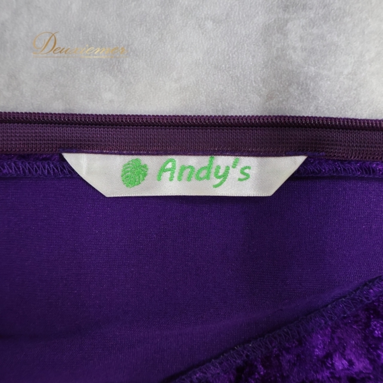 フラダンス 衣装 ワンピース ドレス Andy’s パープル系 ベロア ノースリーブ アシンメトリー 無地 シンプル 上品 華やか 鮮やか 高級感 大人っぽい セクシー かわいい 紫 深い紫 ハワイアン アロハ フラ ダンス レッスン 練習 おしゃれ