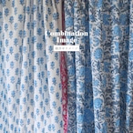 ブロックプリント生地【50cm単位】インド綿 片耳デザイン付き 小花柄 白×水色 #55123-WT2