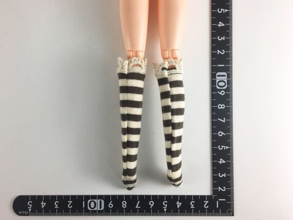 ドールアクセサリ 1/6 女性用 靴下 ストッキング ストライプコーヒー STK 08853 - 画像2