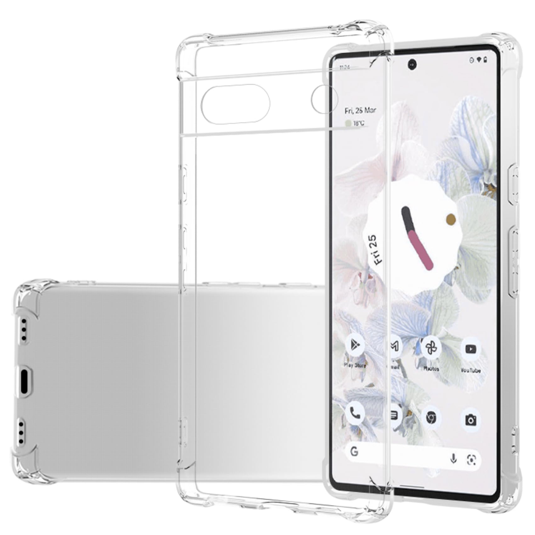 Google Pixel 7A 用 ケース クリア TPU グーグル ピクセル 7A 対応 透明 カバー バンパー SMPURF