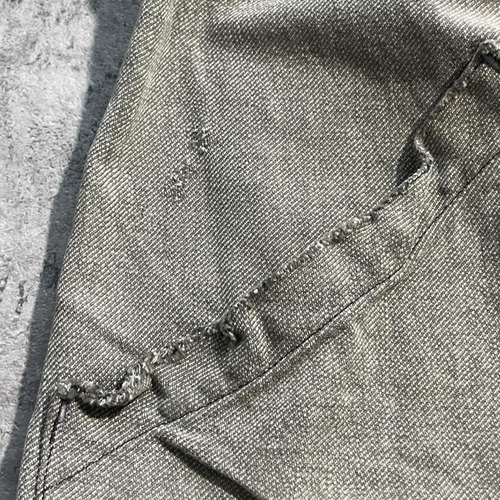 50s MANLTH 刺繍タグ ごま塩 ブラックシャンブレー アトリエコート 詳細写真12