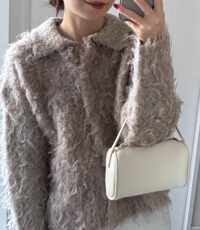 カーリーカラーカーディガン　全2色