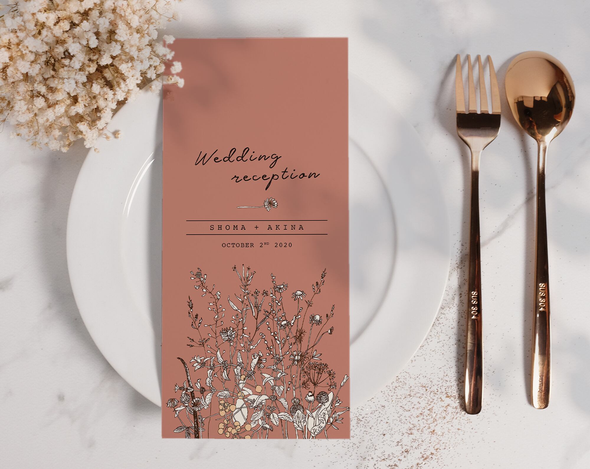 席次表 10部~ 【テラコッタ】│ウェディング 結婚式 メニュー表 プロフィール