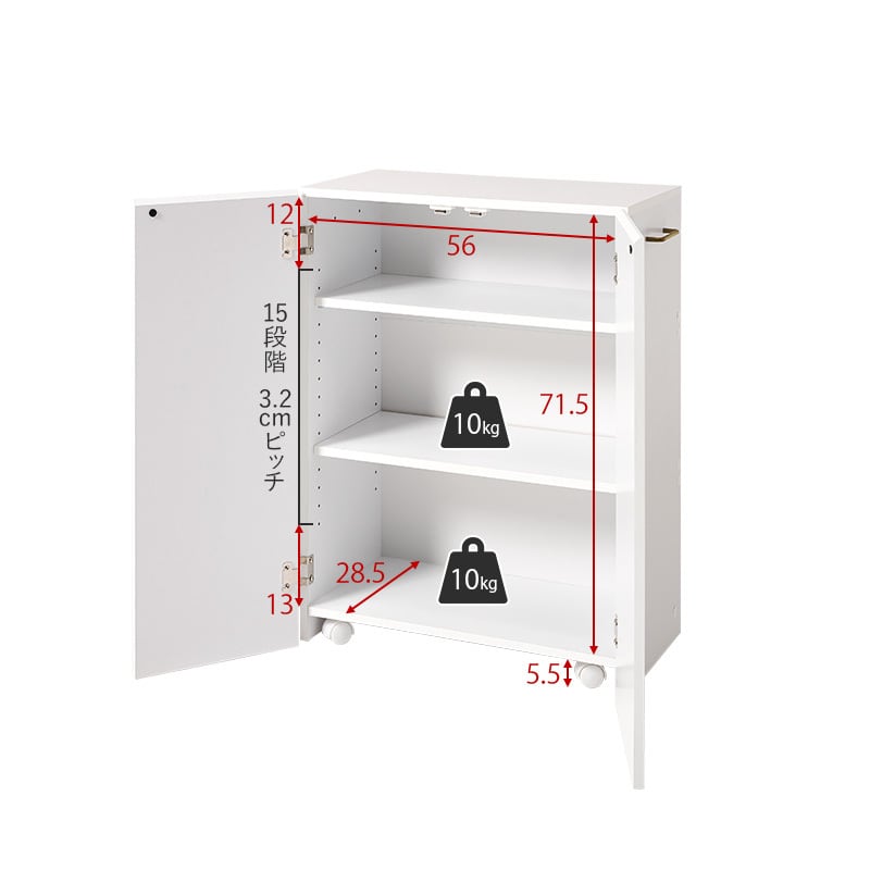 【組立式】ブックシェルフ 扉付本棚 キャスター 可動棚付き 文庫本約240冊収納可 コミックラック インテリア 2色展開 幅60cm