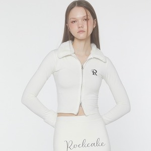 [ROCKCAKE] Uni Logo Zipper Cardigan - White 正規品 韓国ブランド 韓国通販 韓国代行 韓国ファッション カーディガン