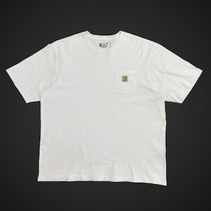 【Carhartt】ポケットTシャツ ポケT LOOSE FIT ルーズフィット XXL ビッグシルエット スクエアラベル カーハート ホワイト US古着