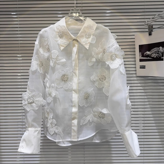 Flower sheer blouse　M1510