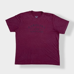 【Wayfache Club Line】XL ビッグサイズ プリント Tシャツ アーチロゴ California Golf Club ゴルフ 半袖 バーガンディ US古着