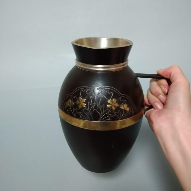 花瓶 ガラス 金彩 レトロ アンティーク 植物