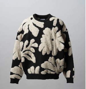 【25AW】MAISON SPECIAL メゾンスペシャル / Botanical Jacquard Prime-Over Crew Neck Knit Pullover