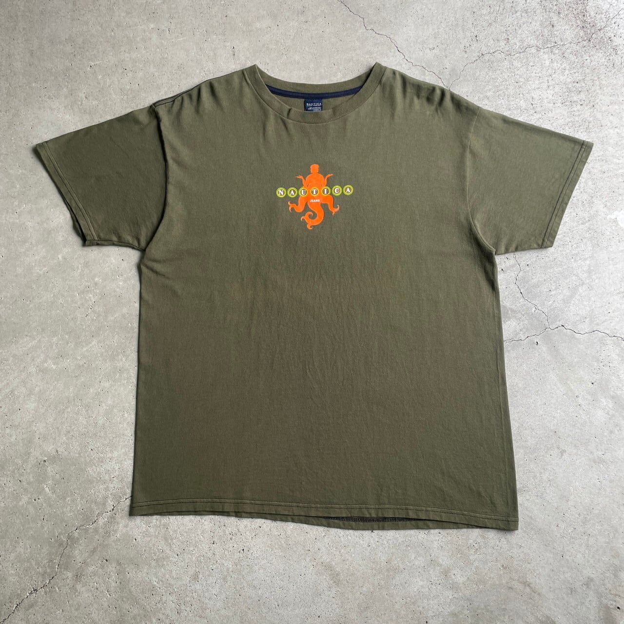 00年代 NAUTICA JEANS ノーティカ 両面プリント Tシャツ メンズL 古着 
