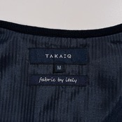 TAKA-Q タカキュー イタリア製生地 斜めチェック柄 ニット ジレ ベスト サイズ M /ネイビー系/メンズ