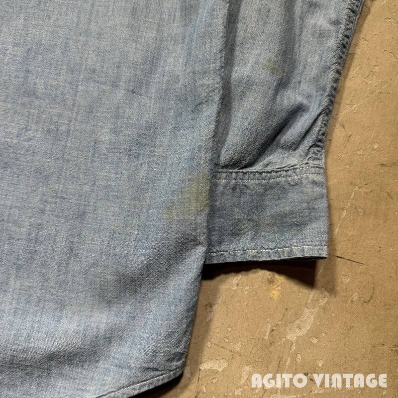 50's BIG MAC ビッグマック シャンブレーワークシャツ 台襟 マチ無し