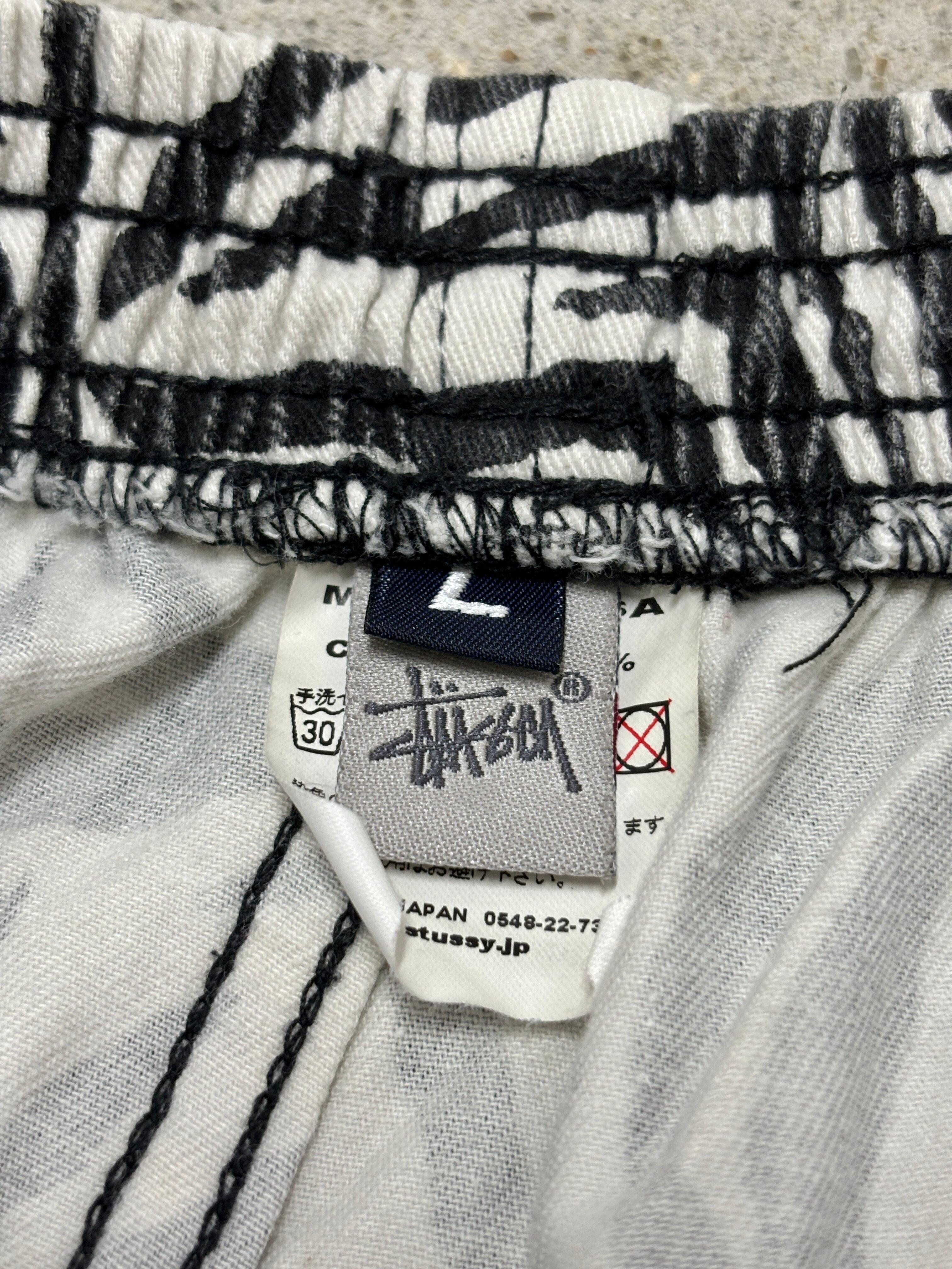 Stussy ゼブラ柄 ショートパンツ 00s OLD STUSSY/Zebra pattern Easy Shorts/USA製/L/ゼブラ柄