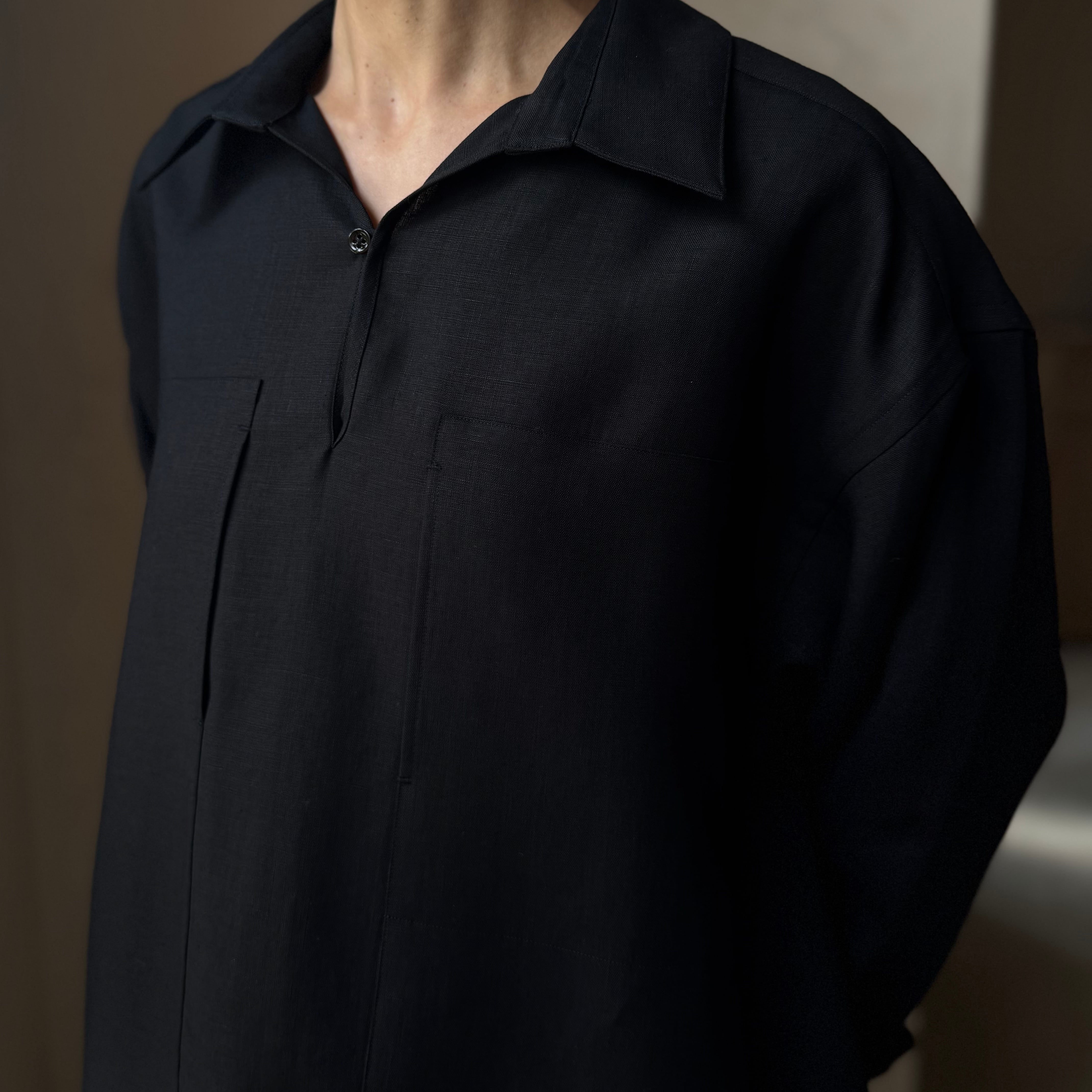 POSTELEGANT ｜Linen Gathered Pull-Over Shirt | HJ GALLERY