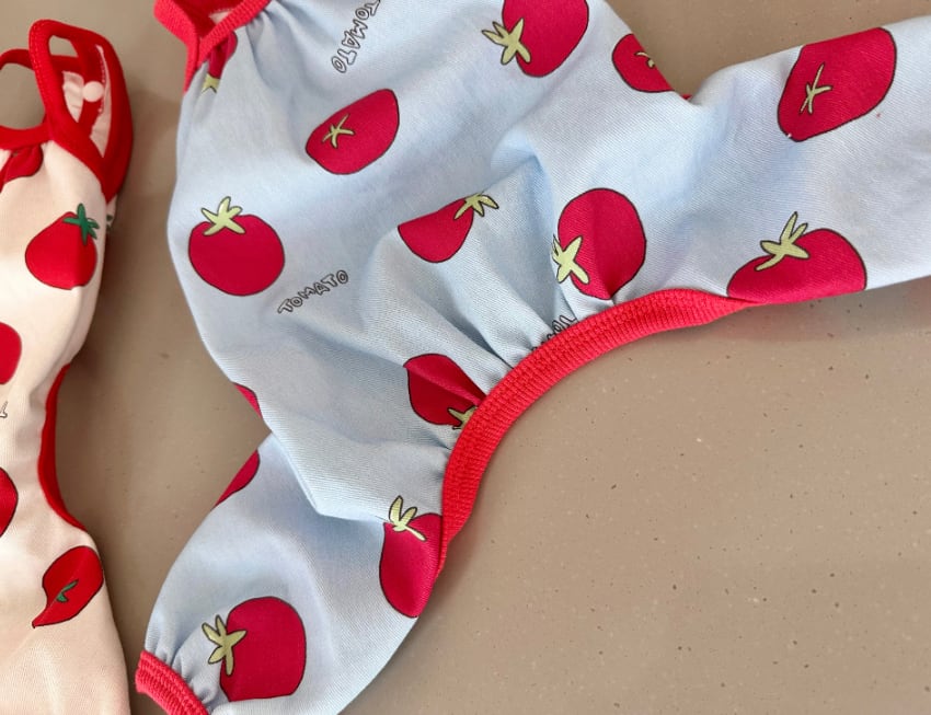 tomato all in one S ~ XL 2color / 犬服 新作 夏 袖なし 可愛い犬の服 ドッグウェア オールインワン  ペット ワンコ服 小型犬 中型犬 猫 ロンパース tsu45