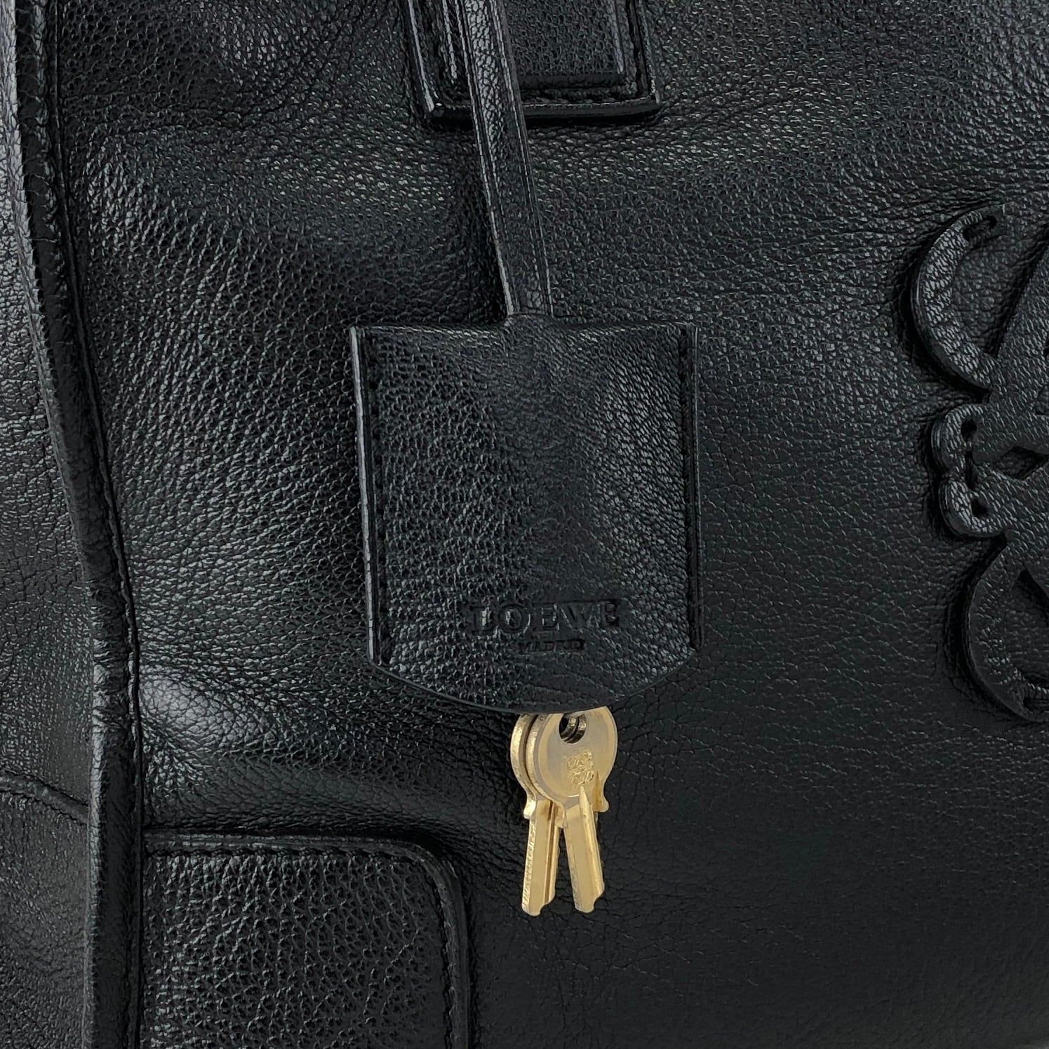 LOEWE ロエベ ハンドバッグ ブラック アナグラム レザー ミニボストン