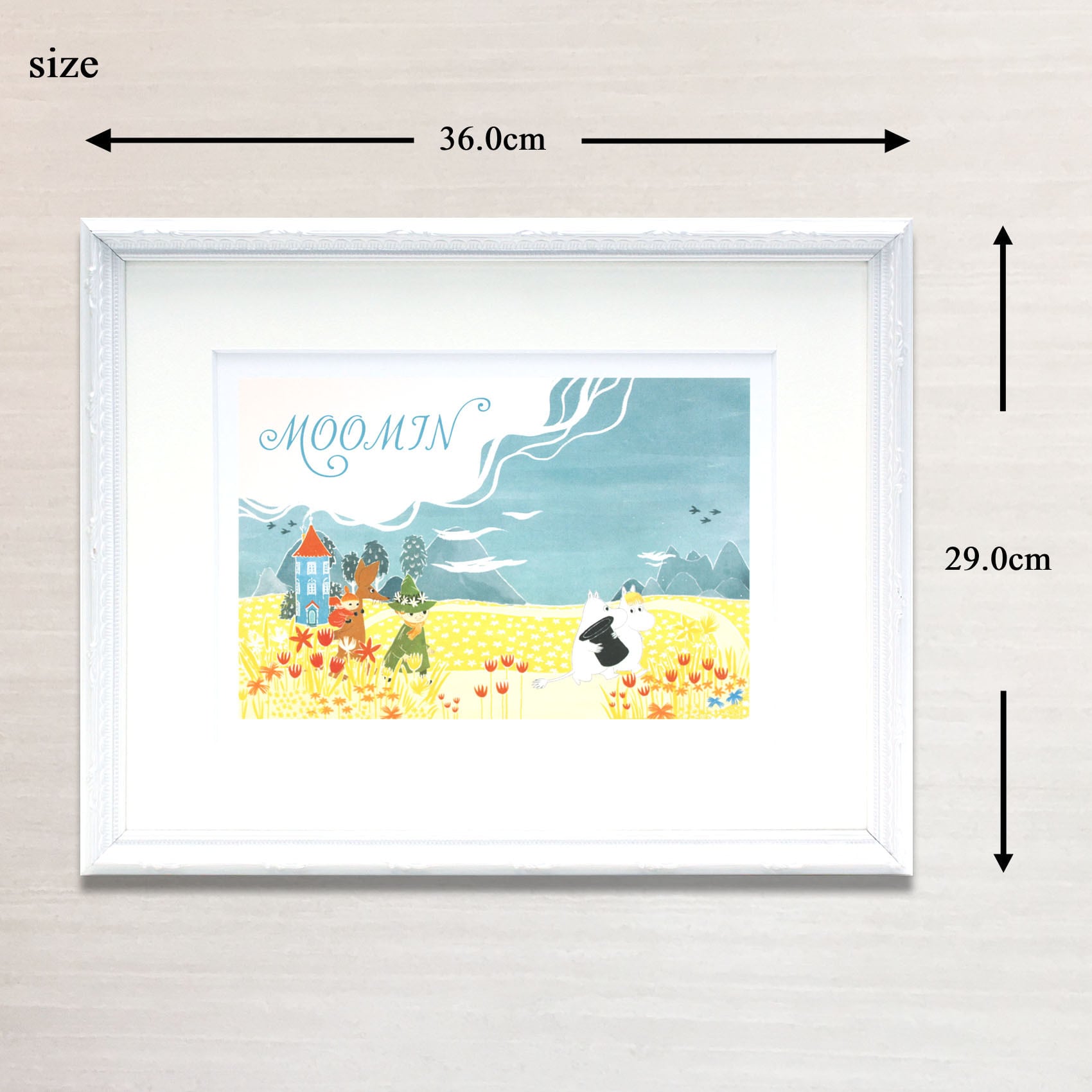 ムーミン 北欧 Postery 「ムーミン谷の夏」送料無料 フレーム 展示用フック付アートポスター 絵画 インテリア アート