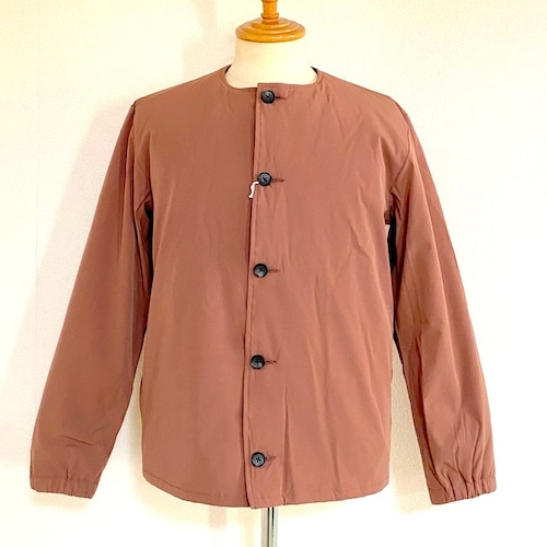 No Collar Padding Blouson　Pink Beige