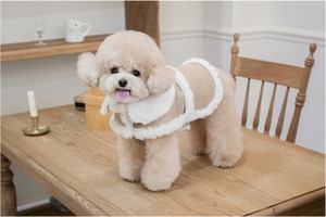 即納【near by us】シアリングポンチョ ベージュ