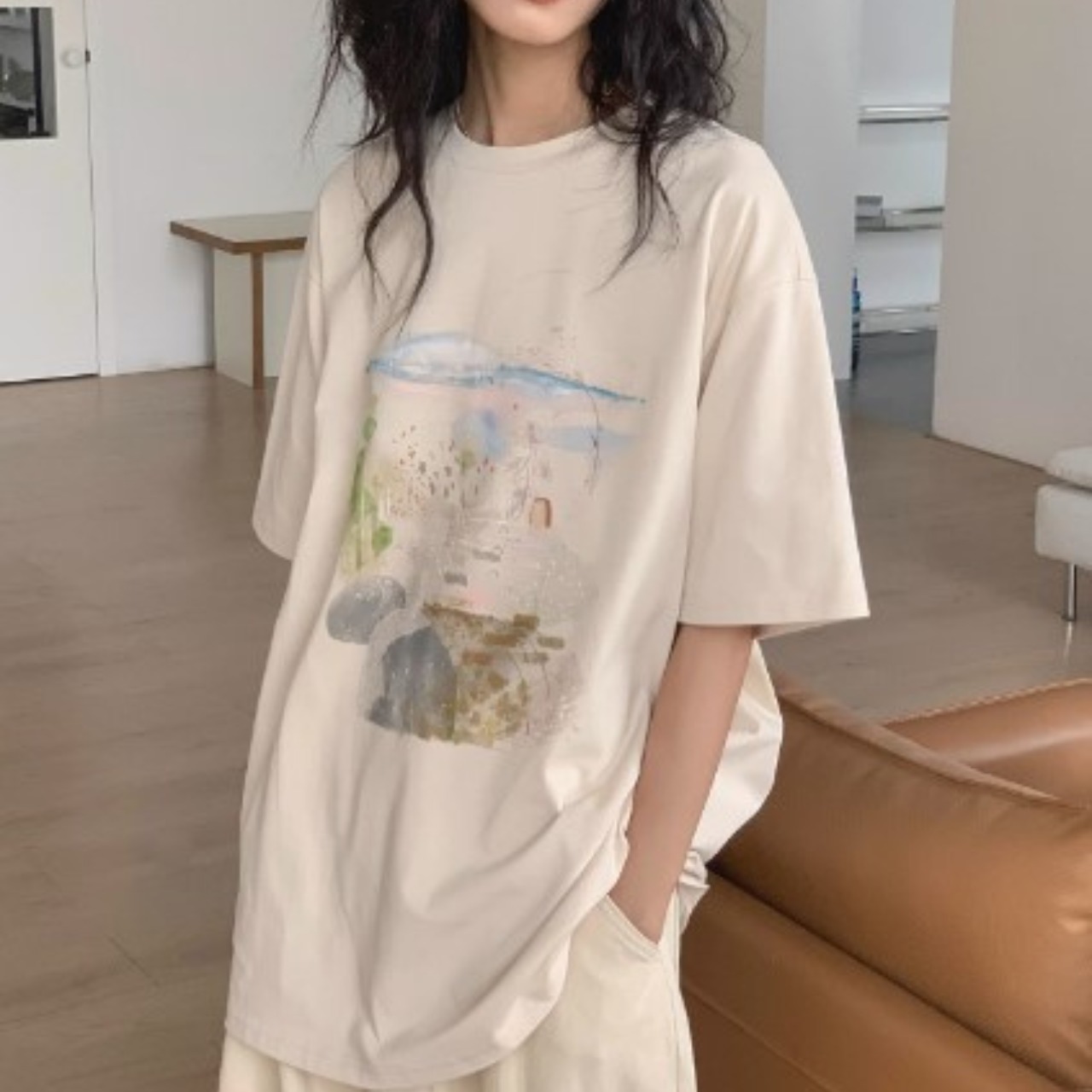 オーバーサイズプリントTシャツ