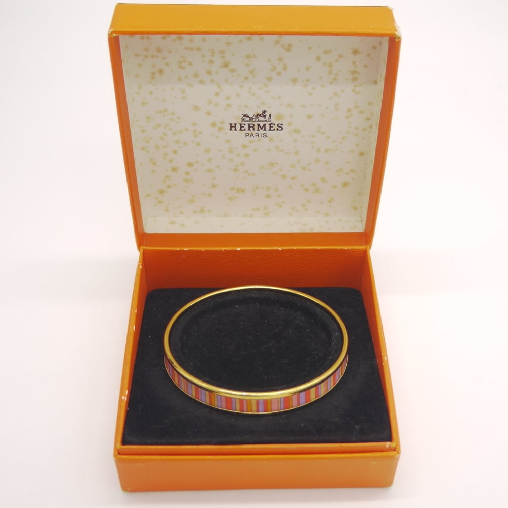 HERMES エルメス エマイユPM バングル GP/マルチカラー Y05120