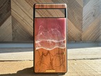 【Google Pixel】Bird song beach/wood×resin earth blue wave(olive wood)