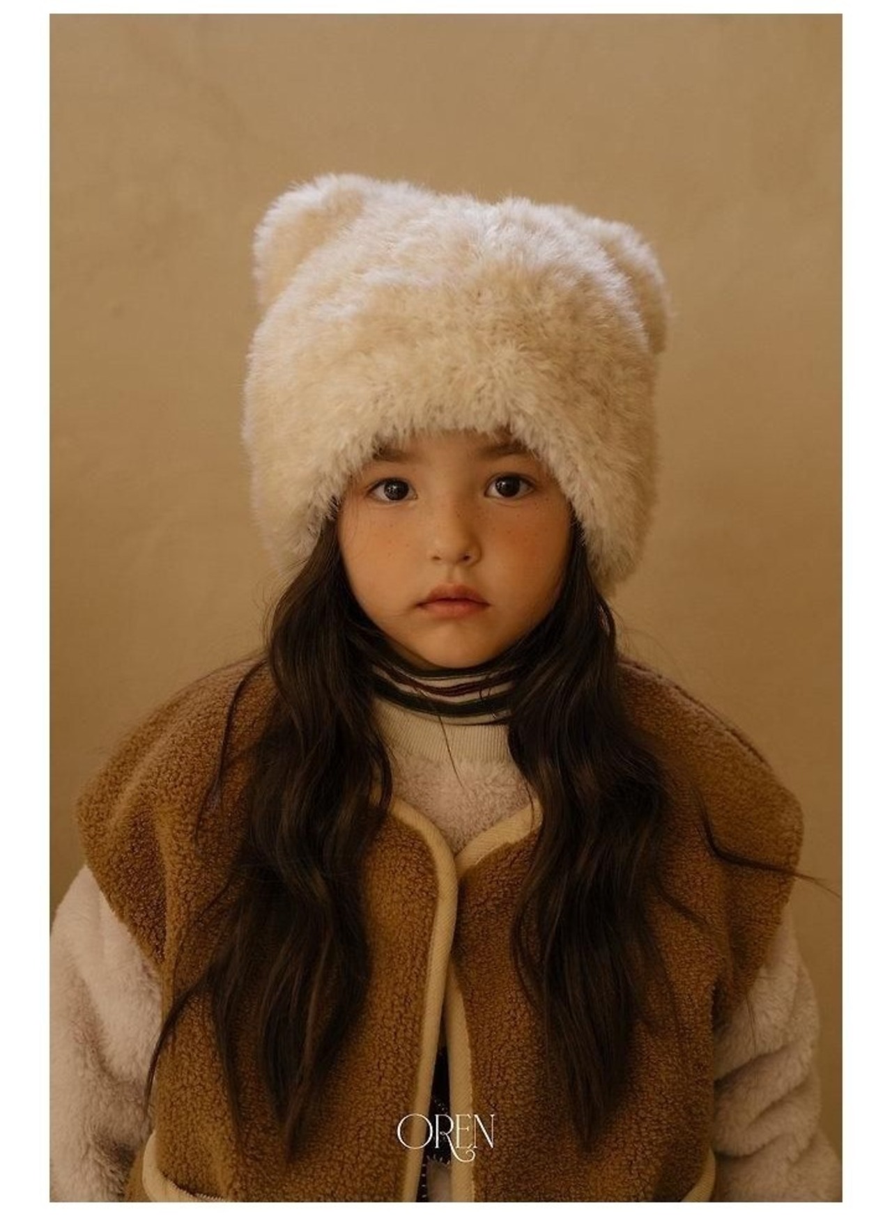 オーレン / oren / 猫フェイクファービーニー / 韓国子供服 / キッズ / 26winter〖取寄〗*FREE*