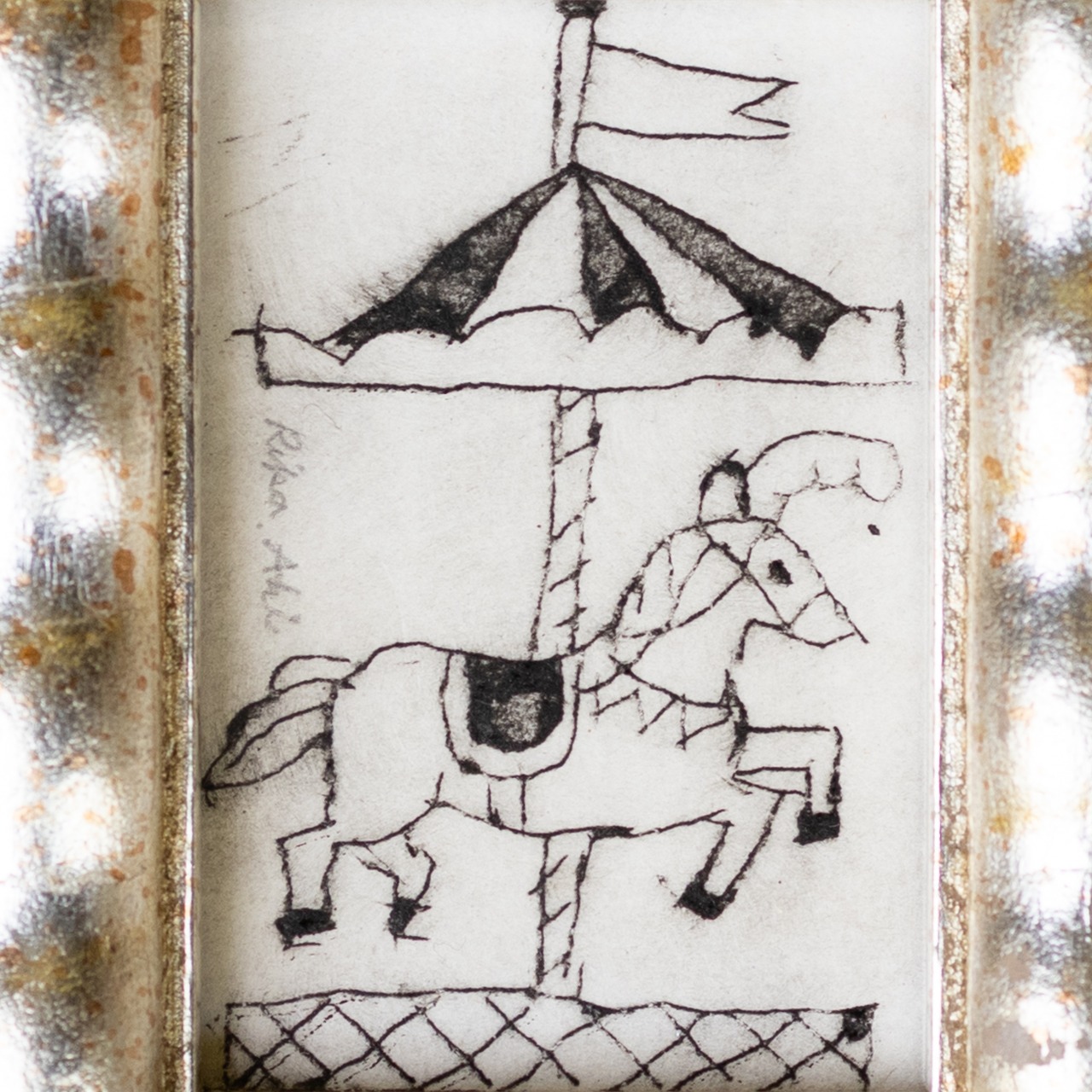 < あきやまりか > 版画作品 - メリーゴーランド