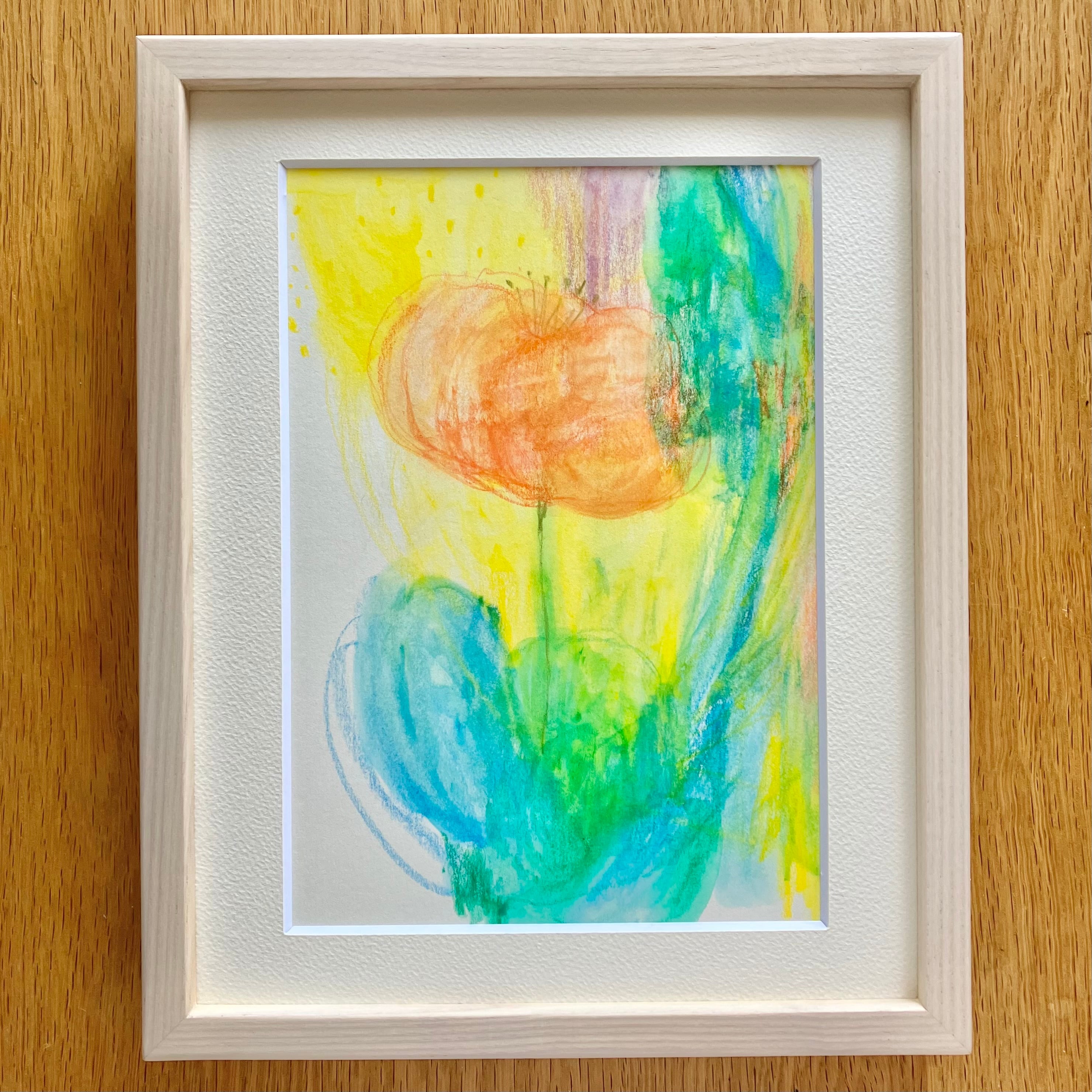 アクリル抽象画「six white marguerites」 | art unit mikka