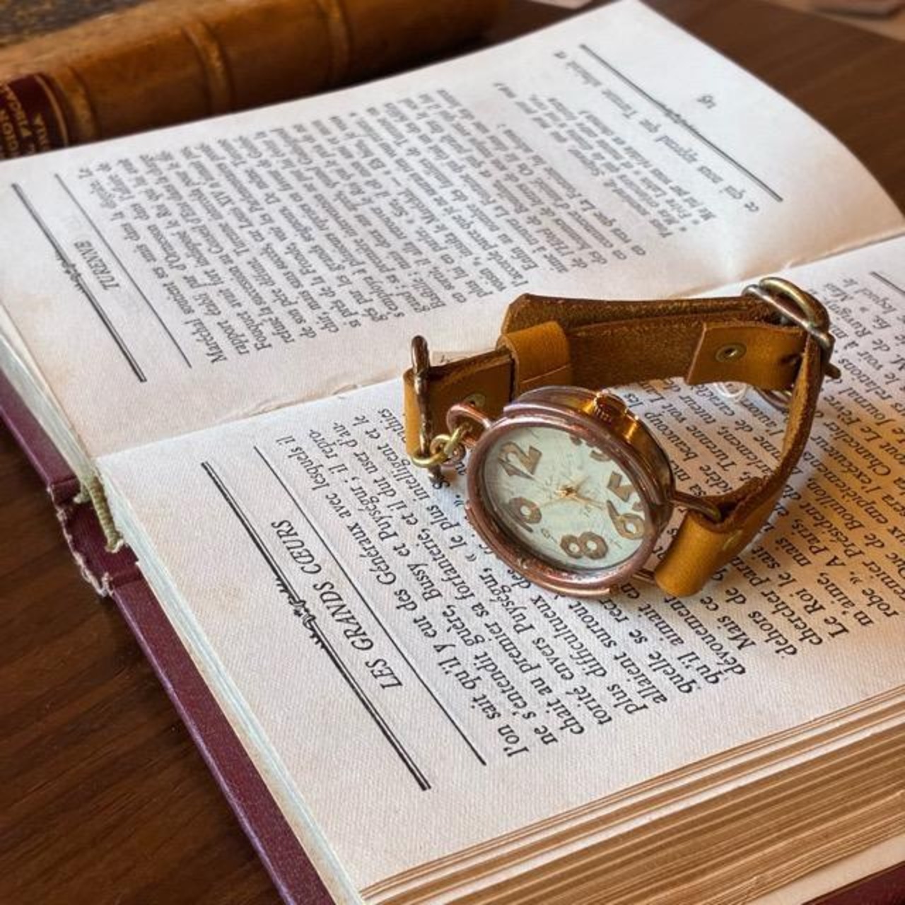 [Made to order] Brass and leather handmade watch uy Monsieur Montre CM Made to order Brass and leather handmade watch Monsieur Montre Camel