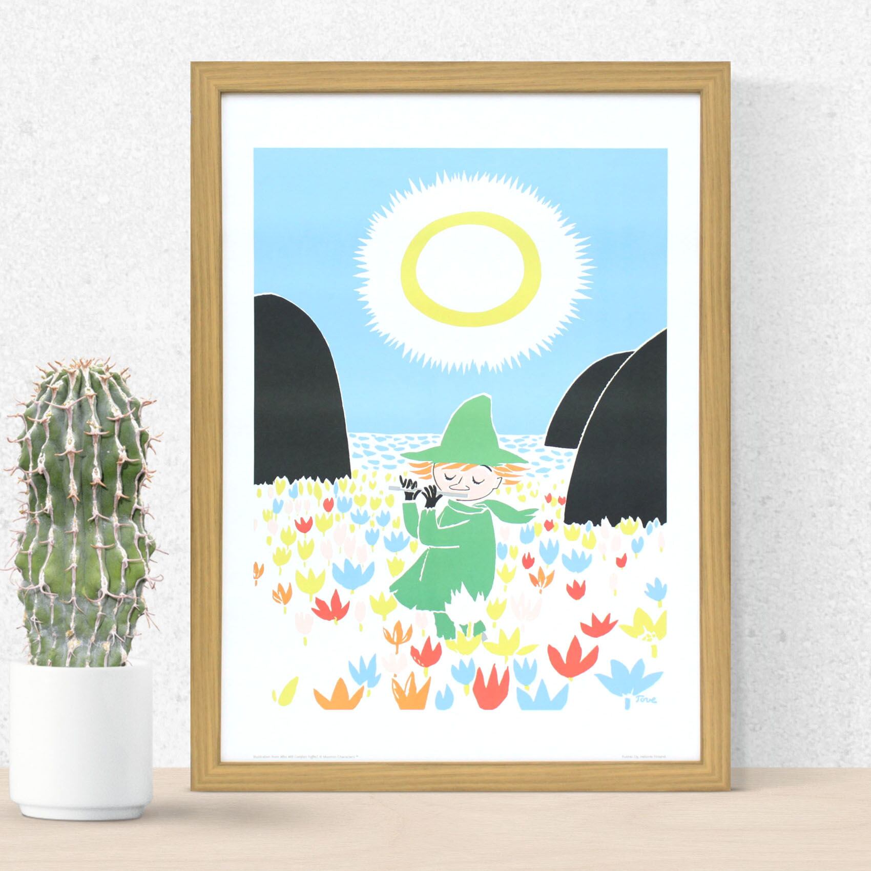 ムーミン 北欧 Putinki「スナフキンの横笛」送料無料 フレーム 展示用フック付アートポスター 絵画 インテリア アート