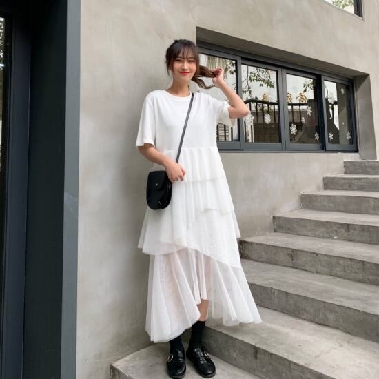 ワンピース シャツワンピース ロングワンピース tシャツ