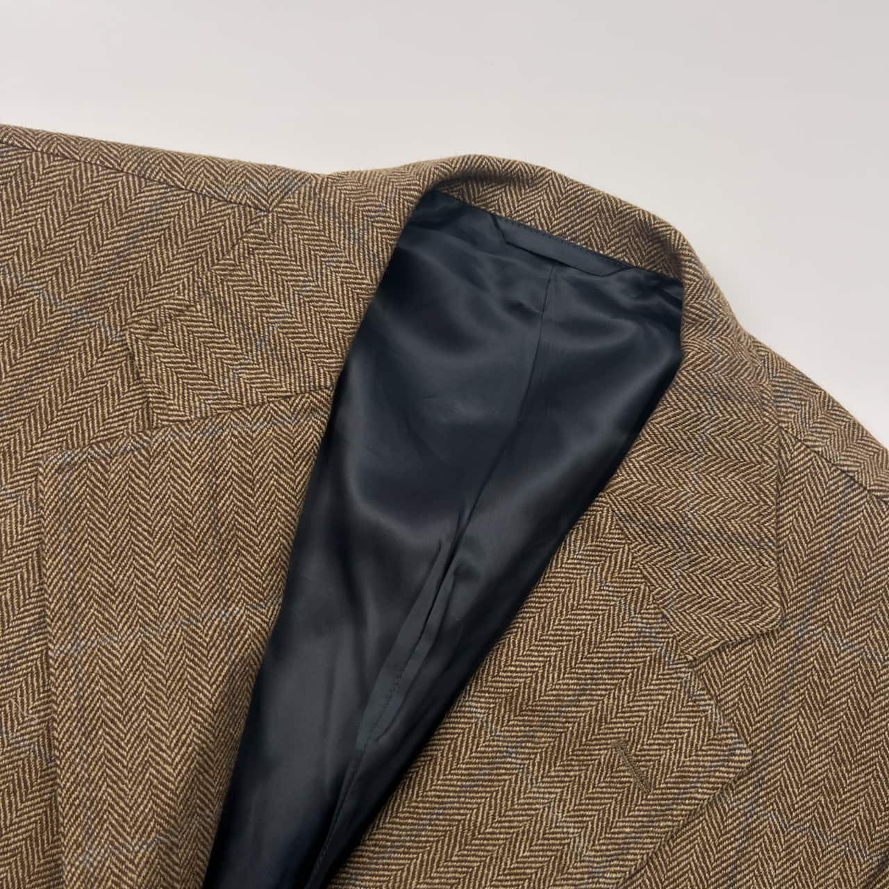 NEWYORKER ニューヨーカー ヘリンボーン チェック 段返3B ウール テーラードジャケット A7/ベージュ系 メンズ