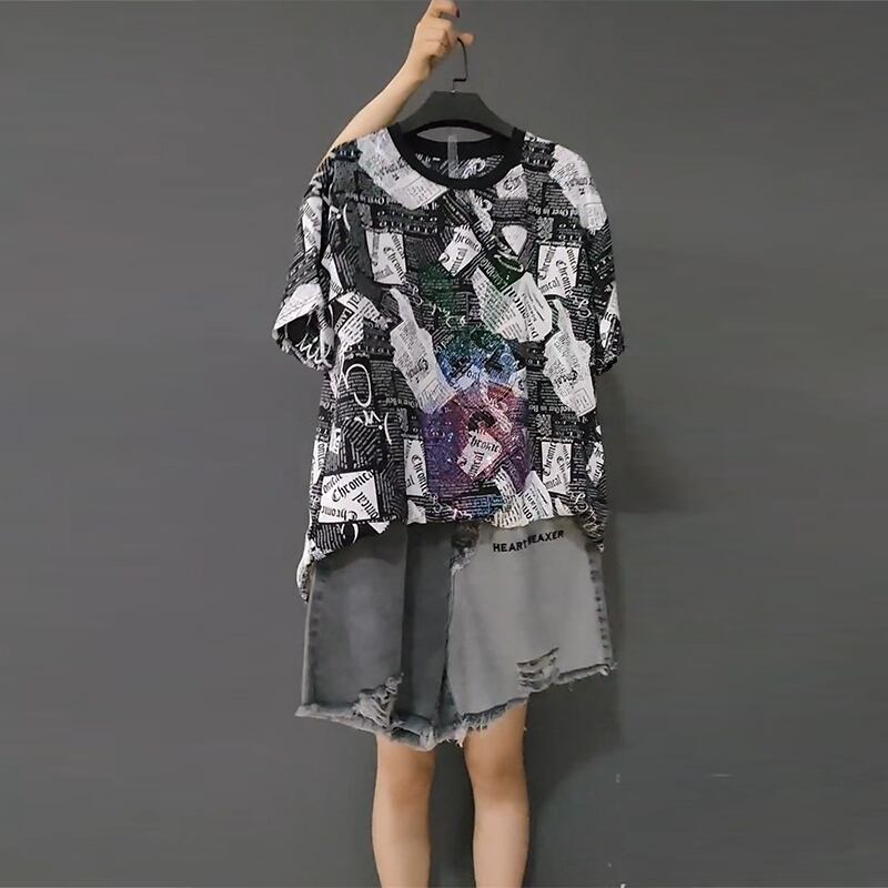 ルーズTシャツ トップス 大きめサイズ ミックスインファッション37108333377