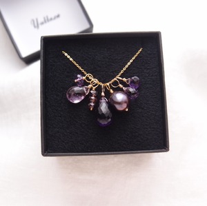 ７チャームネックレスセット【K14gf】purple