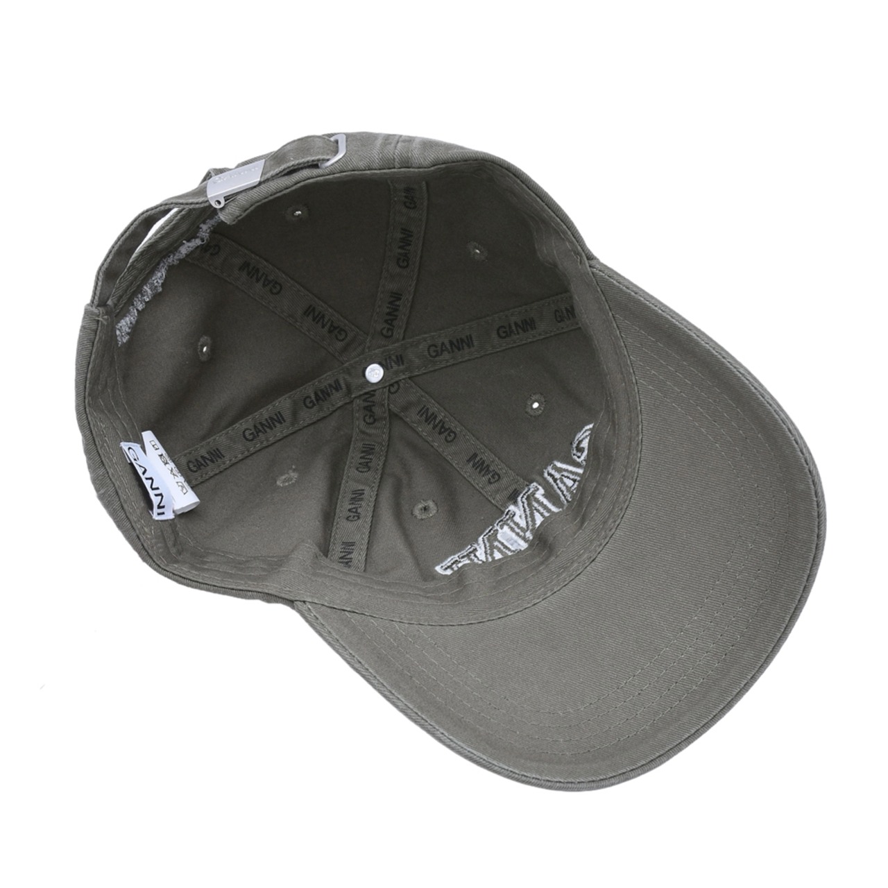 【GANNI】Washed Cotton Canvas Cap Emb - 6